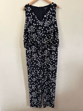 Roz & Ali Black & White Jumpsuit Size 12 New